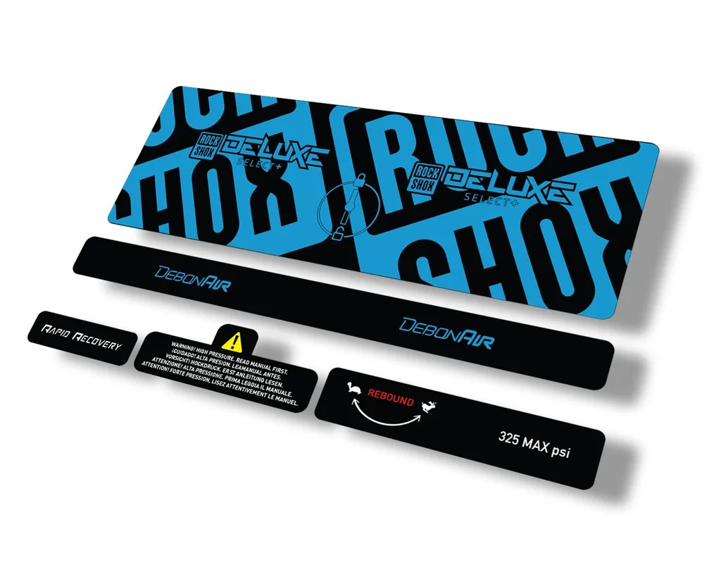 Rock Shox 2021 Deluxe Select Plus Rear Shock Decal Sticker Set Dark Blue - 1