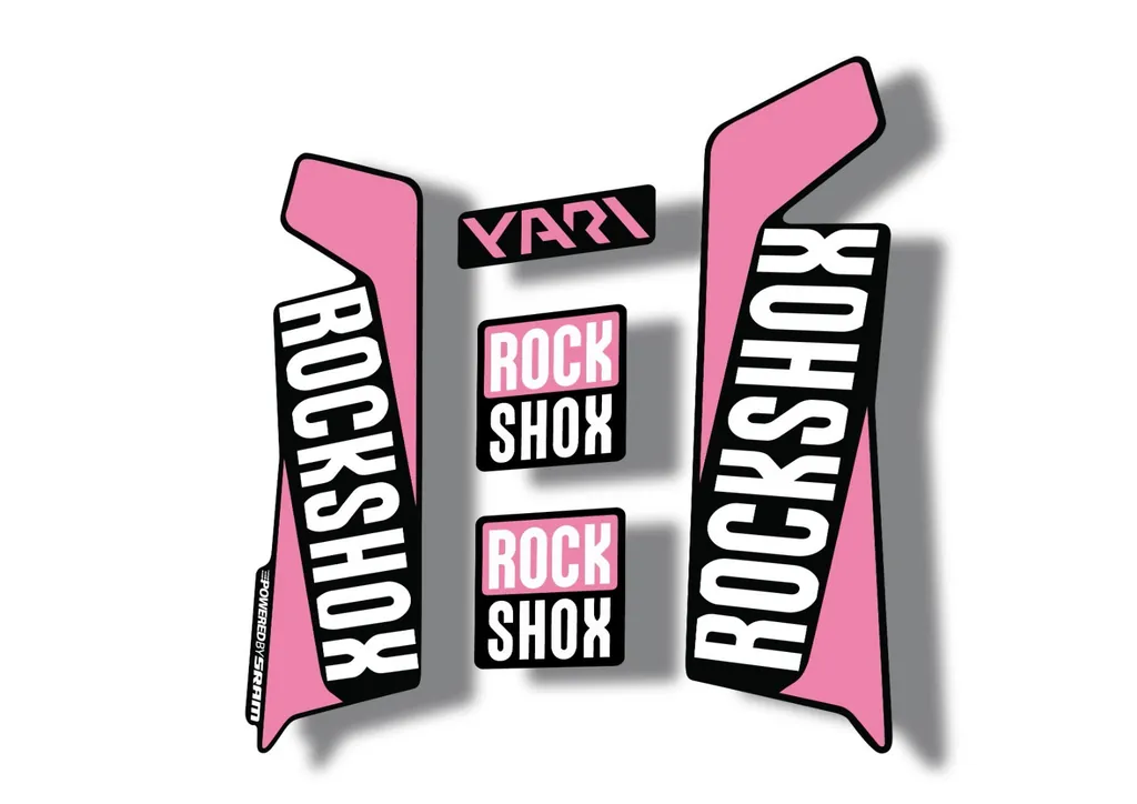 Rock Shox YARI 2017 Fork Decal Mountain Bike Cycling Sticker Adhesive Light Pink - 1
