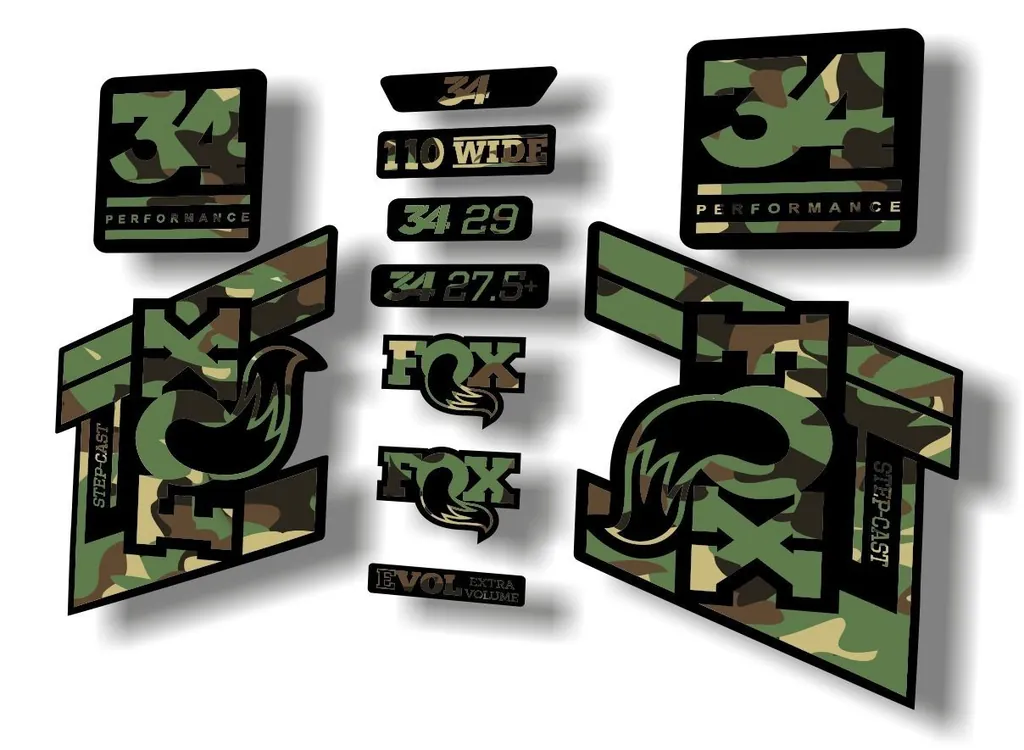 FOX 34 Step Cast SC 2020 Fork Suspension Factory Decal Sticker Set Camo - 1