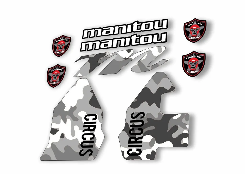 Manitou CIRCUS 2018 Fork Suspension Decal Kit Sticker White Camo - 1