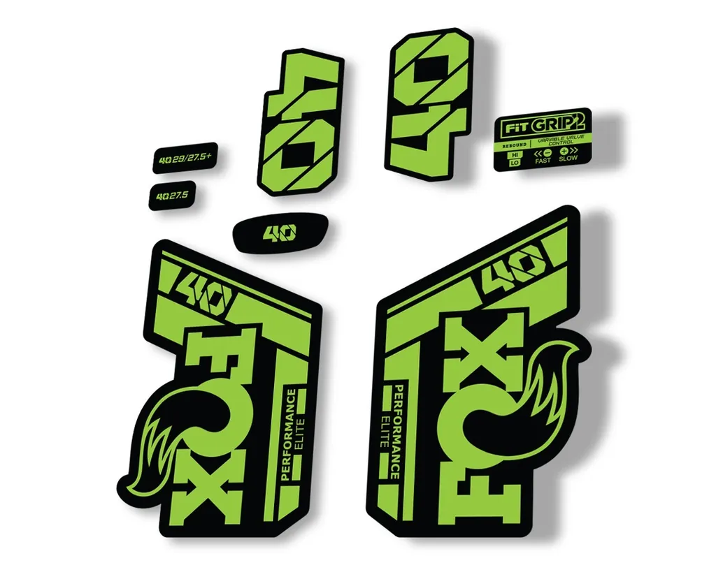 FOX 40 Performance Elite 2021 Fork Decals Suspension Sticker Adhesive Green - 1