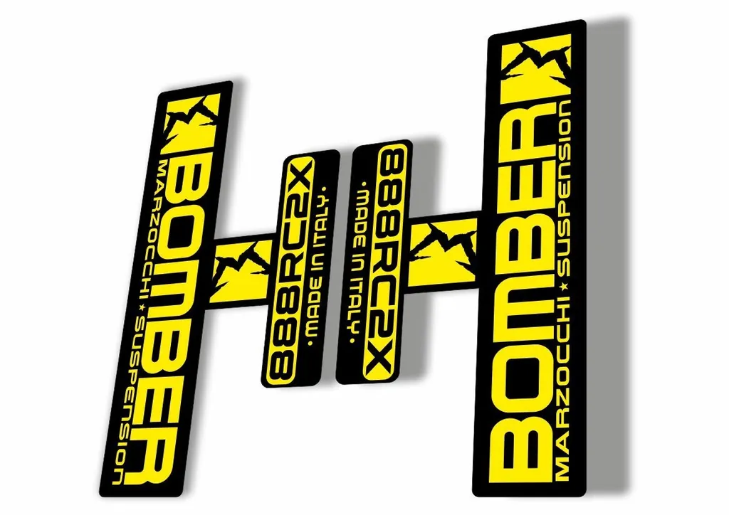 Marzocchi Bomber 888 RC2X 2006 Fork Suspension Sticker Decal Kit Adhesive Yellow - 1