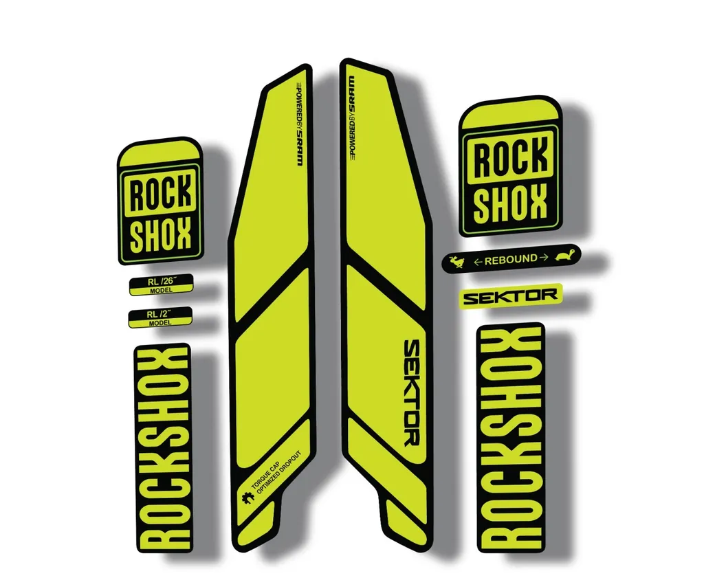 Rock Shox SEKTOR 2015 Fork Decal Mountain Bike Cycling Sticker Lime Green - 1