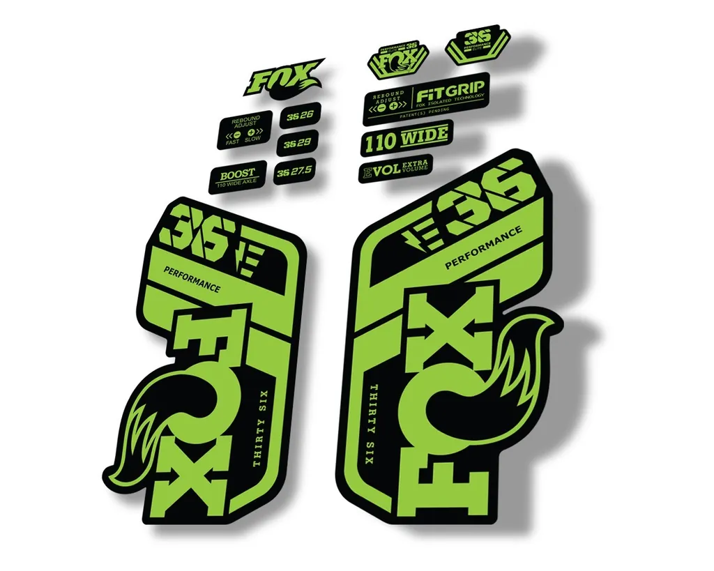 FOX 36 Performance E Bike 2021 Forks Suspension Factory Decal Sticker Green - 1