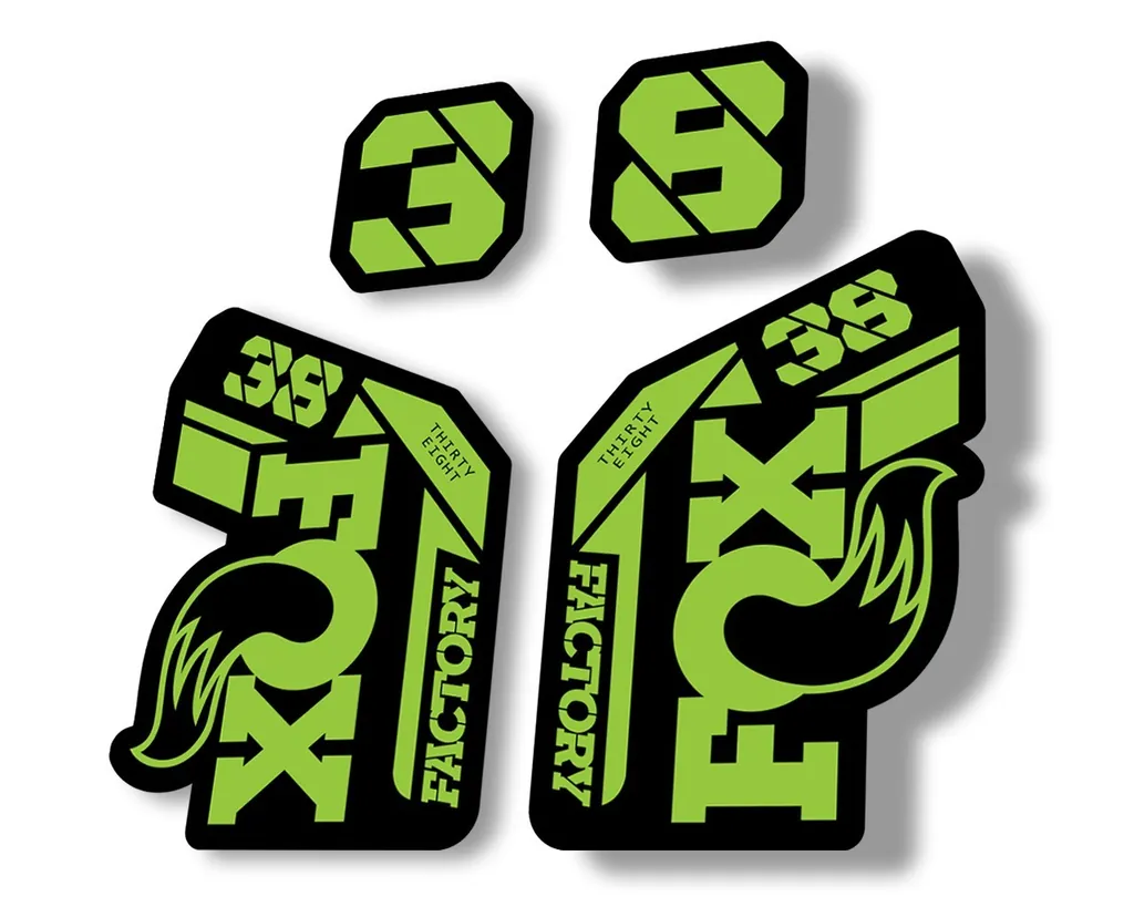 FOX 38 2021 Factory Forks Suspension Decals Sticker Set Adhesive Green - 1