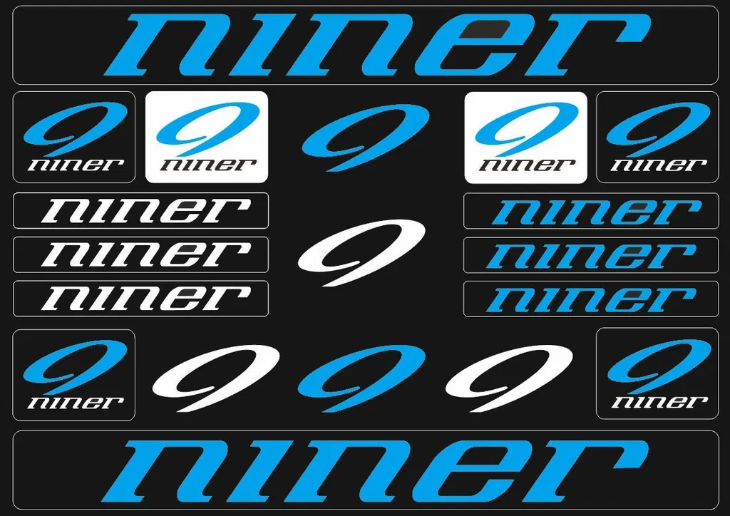 Bicycle Vinyl Stickers – Compatible with Niner Mountain Bikes – Blue - 1