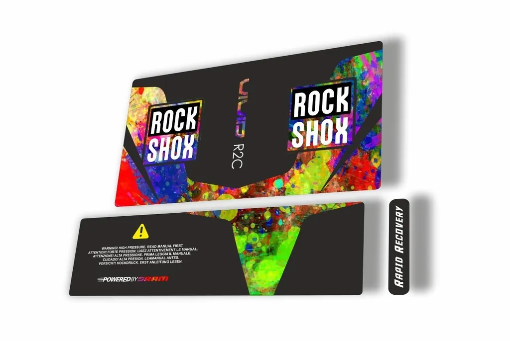 Rock Shox Vivid Air R2C 2017 Rear Shock MTB Decal Sticker Adhesive Oil Slick - 1