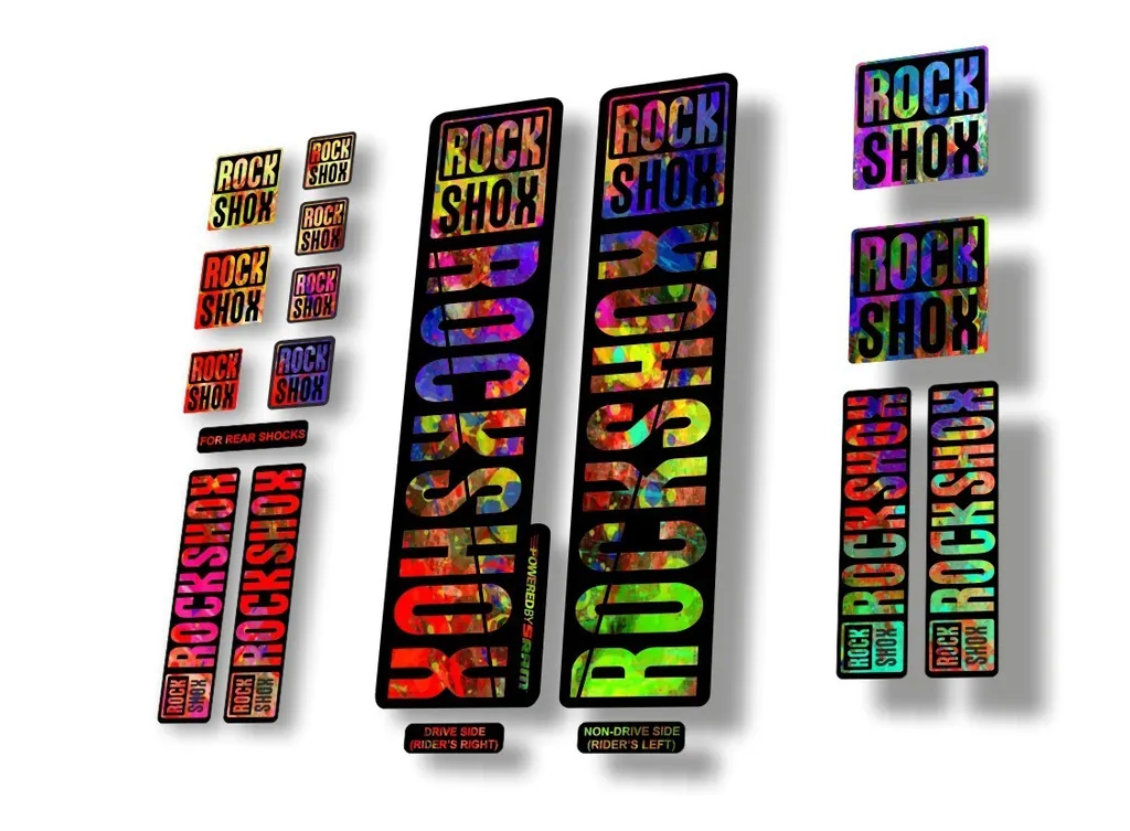 Rock Shox 2018 Decal Set For 30 32 RS1 Mountain Bike Cycling Sticker Oil Slick - 1