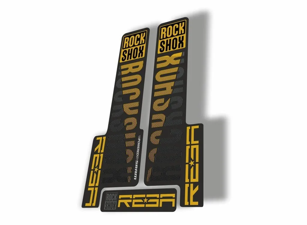 Rock Shox REBA 2018 Fork Decal Mountain Bike Cycling Sticker Adhesive Gold Gray - 1