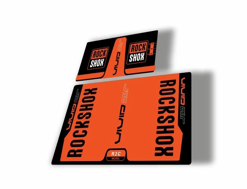 Rock Shox Vivid Air R2C 2016 Rear Shock MTB Decal Sticker Adhesive Orange - 1