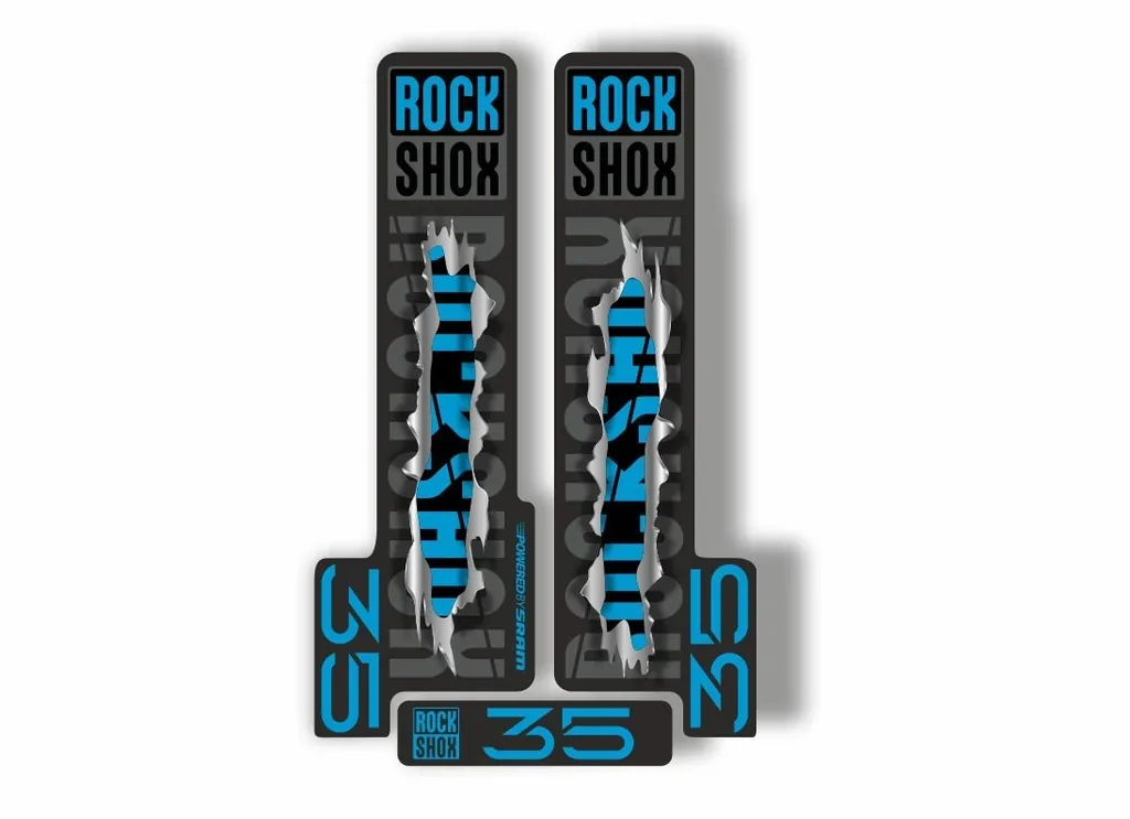 Rock Shox 35 2018 Fork Decal Mountain Bike Cycling Sticker Adhesive Metal Torn - 1