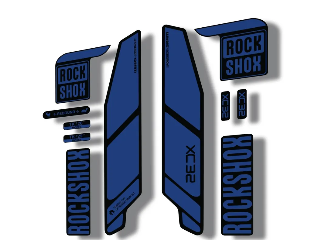 Rock Shox XC32 2014 Fork Decal Mountain Bike Cycling Sticker Adhesive Dark Blue - 1