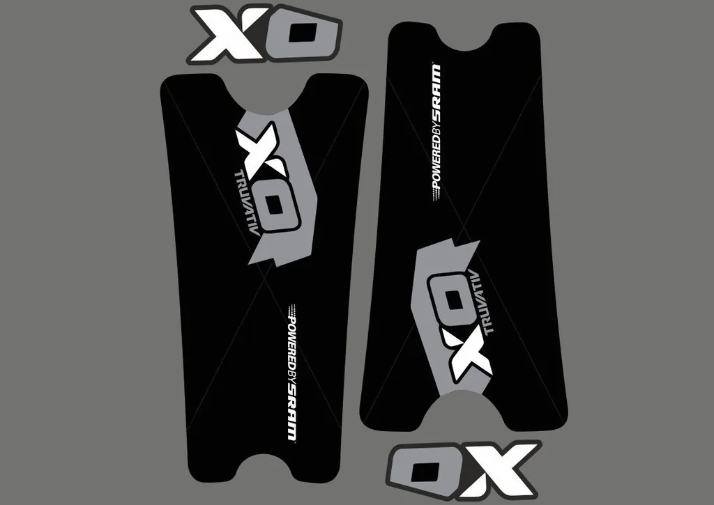 Crank Set Sticker Decal MTB SRAM X0 Mountain Bike Bicycle Adhesive 4 Pcs Gray - 1