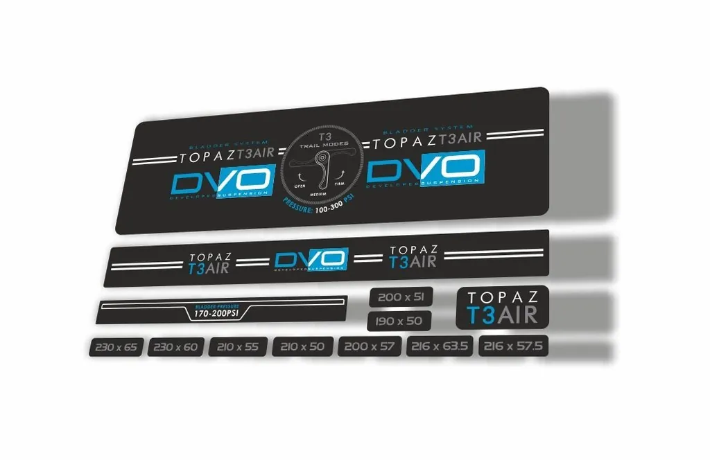 DVO 2016 Topaz T3 Air Rear Shock Suspension Sticker Factory Decal Adhesive Blue - 1
