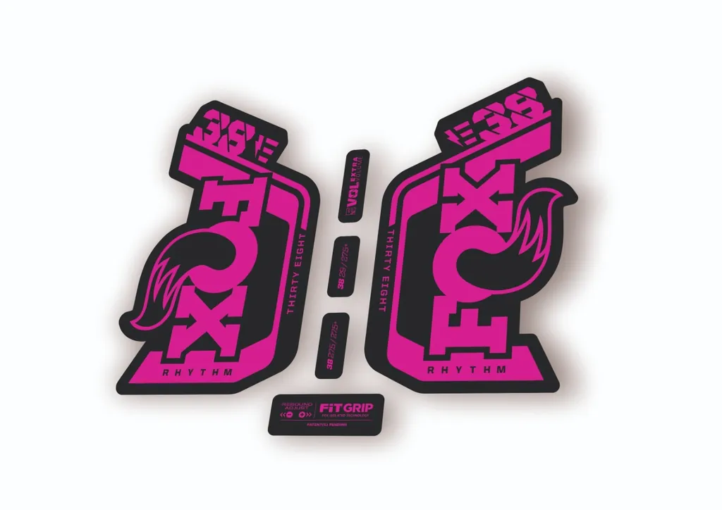 Fox 38 Rhythm E Bike 2024 Fork Suspension Factory Decal Sticker Adhesive Pink - 1