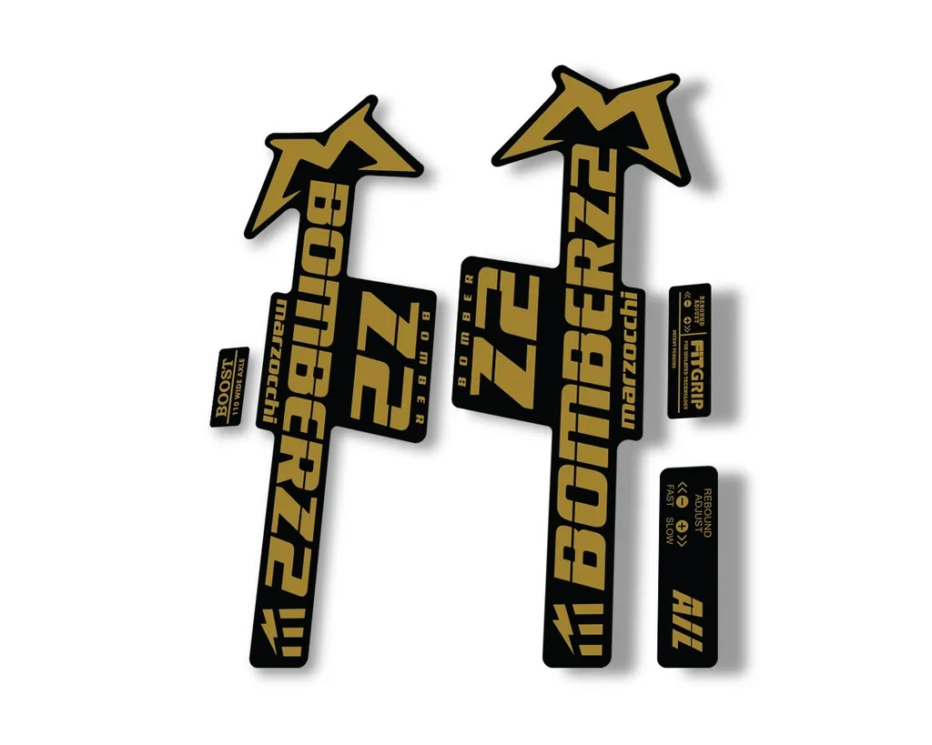Marzocchi Bomber Z2 E Bike 2022 Fork Suspension Sticker Decal Kit Gold - 1