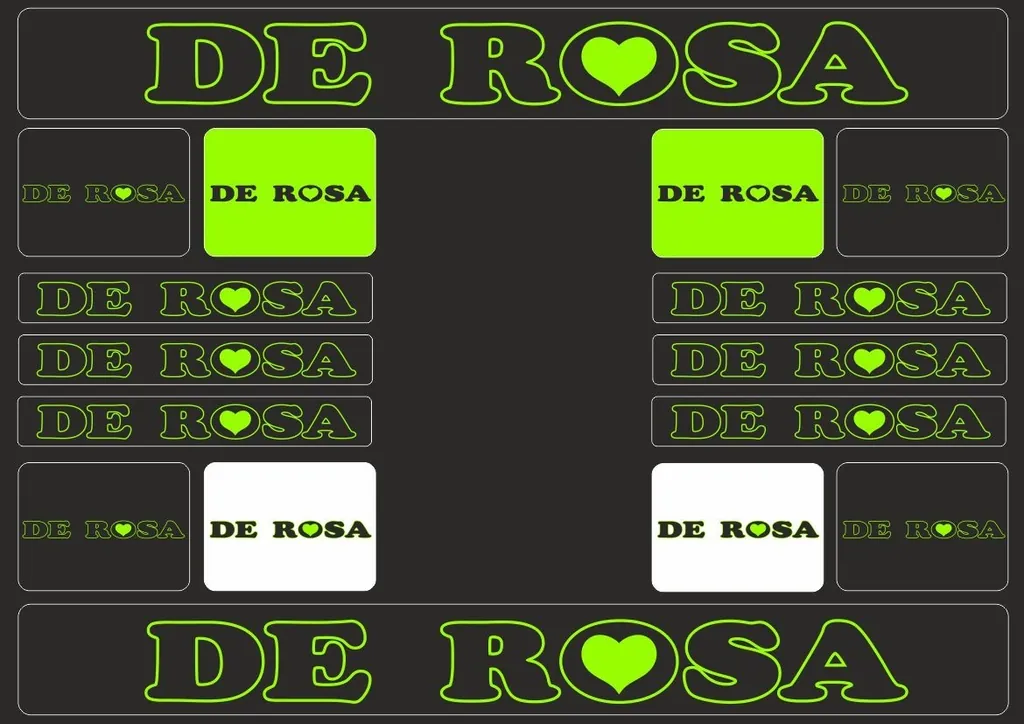 Bicycle Vinyl Frame Stickers – Compatible with DE ROSA Road Bikes – Green - 1