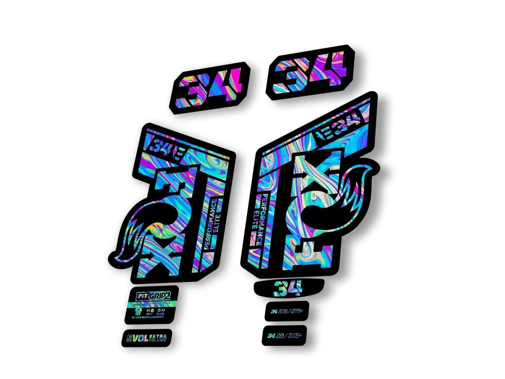 Fox 34 2022 Performance Elite E Bike Fork Decals Suspension Sticker Oil Slick 1 - 1