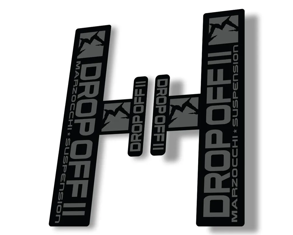 Marzocchi Drop Off II 2 2006 Fork Suspension Sticker Decal Kit Adhesive Gray - 1