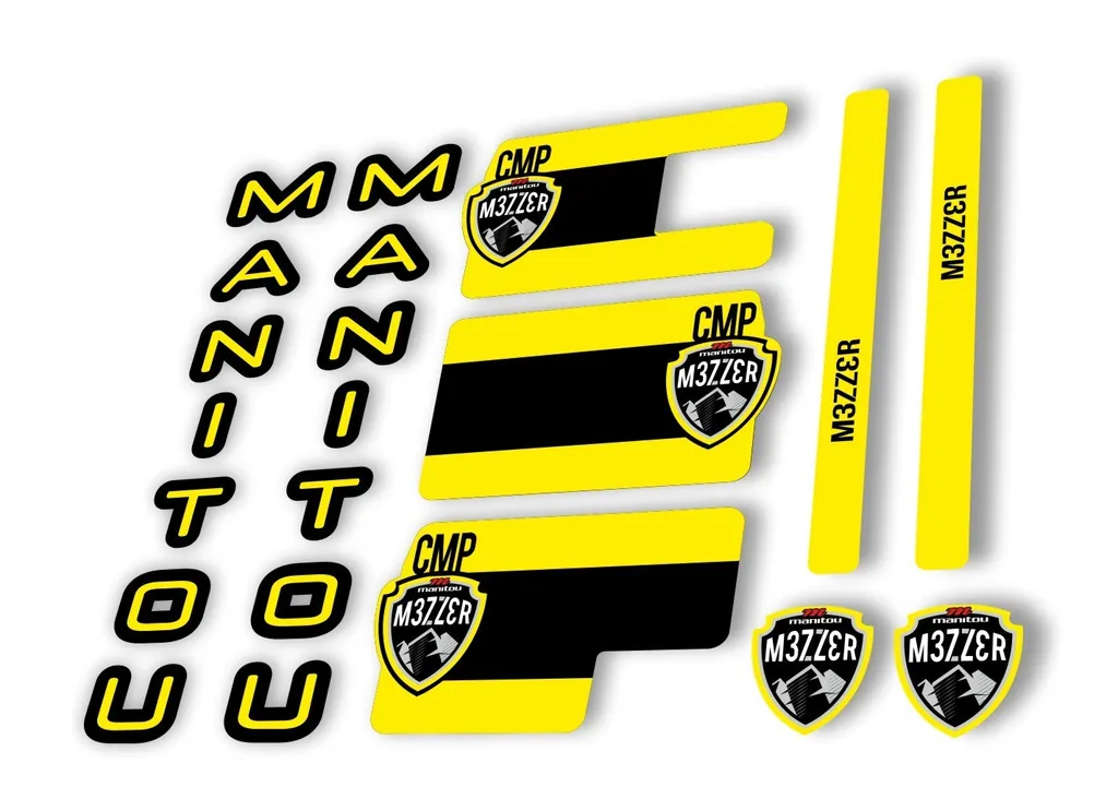 Manitou Mezzer Comp 2020 Fork Suspension Decal Kit Sticker Set Yellow - 1
