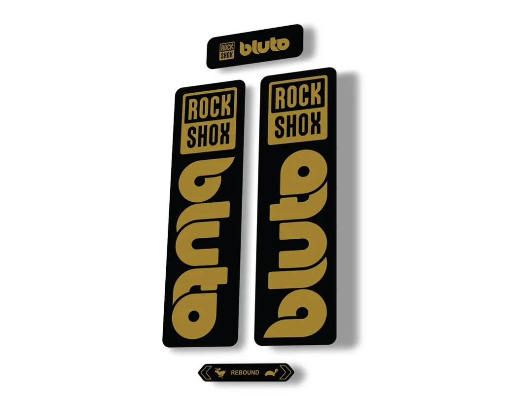 Rock Shox BLUTO 2021 Mountain Bike Cycling Decal Kit Sticker Adhesive Gold - 1