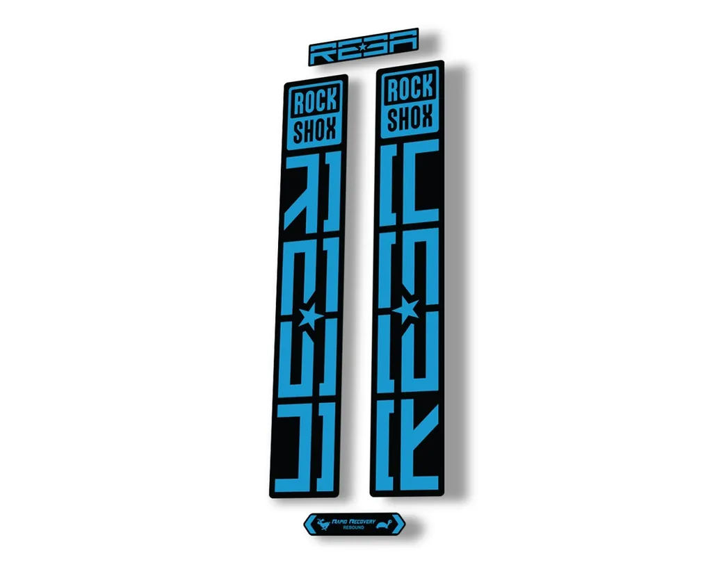 Rock Shox REBA 2021 Fork Decal Mountain Bike Sticker Adhesive Set Blue - 1