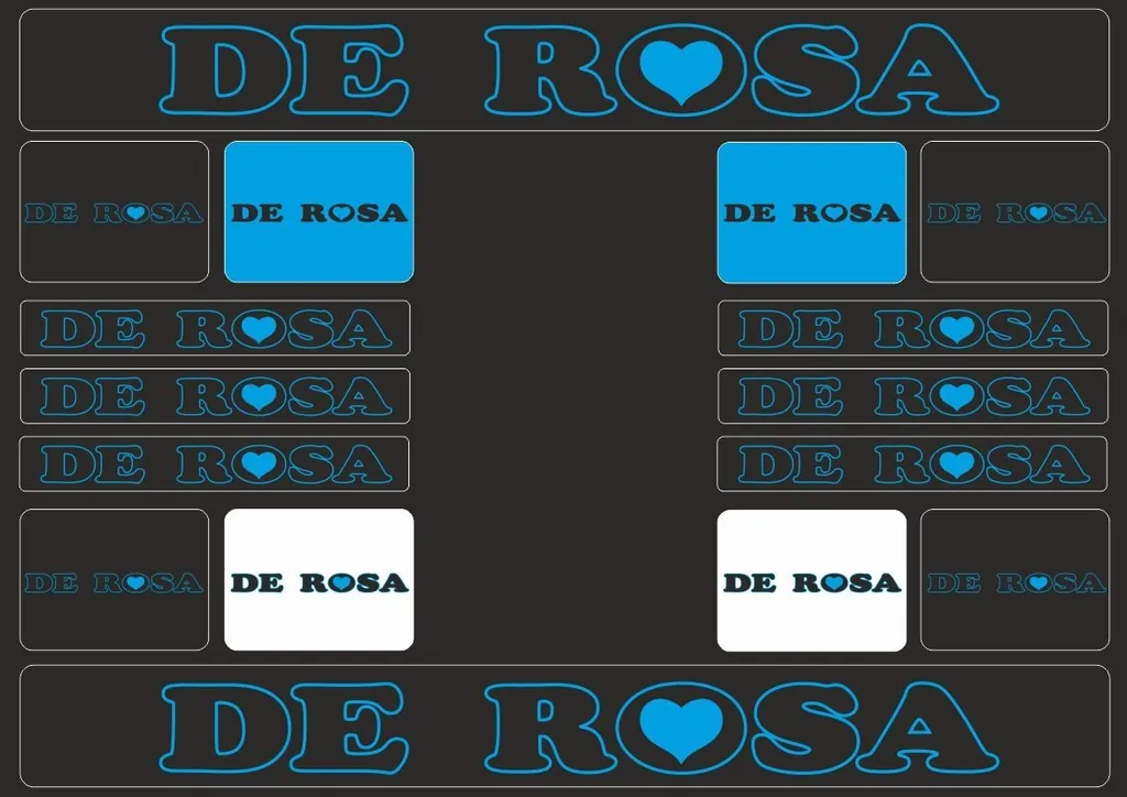 Bicycle Vinyl Frame Stickers – Compatible with DE ROSA Road Bikes – Blue - 1
