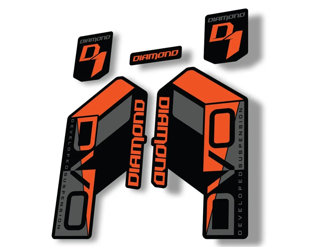DVO Diamond Developed D1 2020 Fork Suspension Sticker Factory Decal Orange - 1
