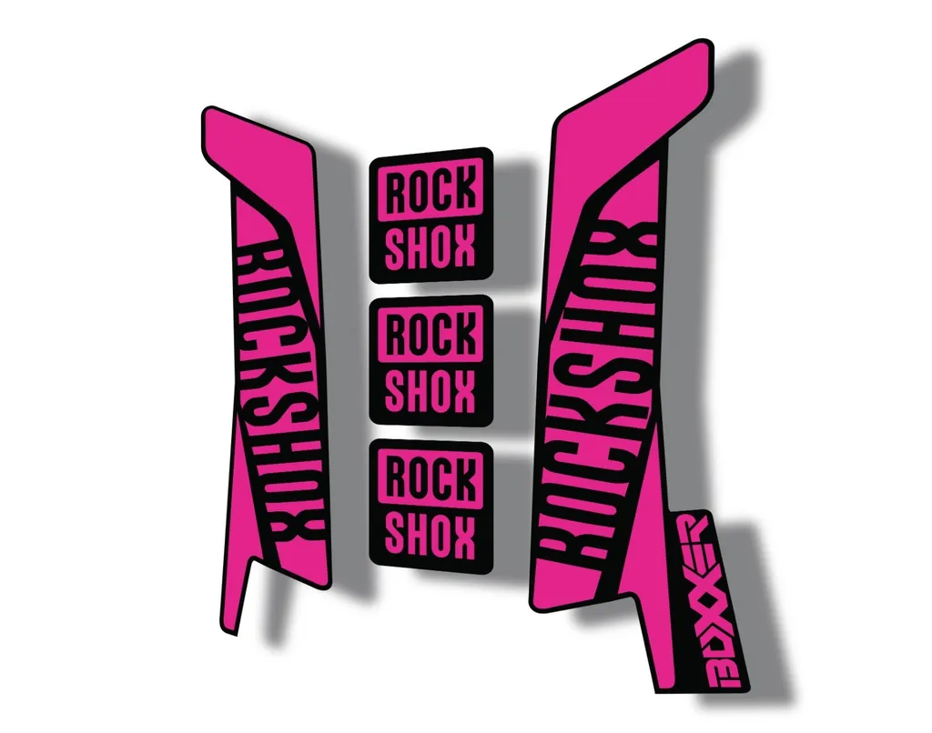 Rock Shox BOXXER 2017 Mountain Bike Cycling Decal Kit Sticker Pink - 1