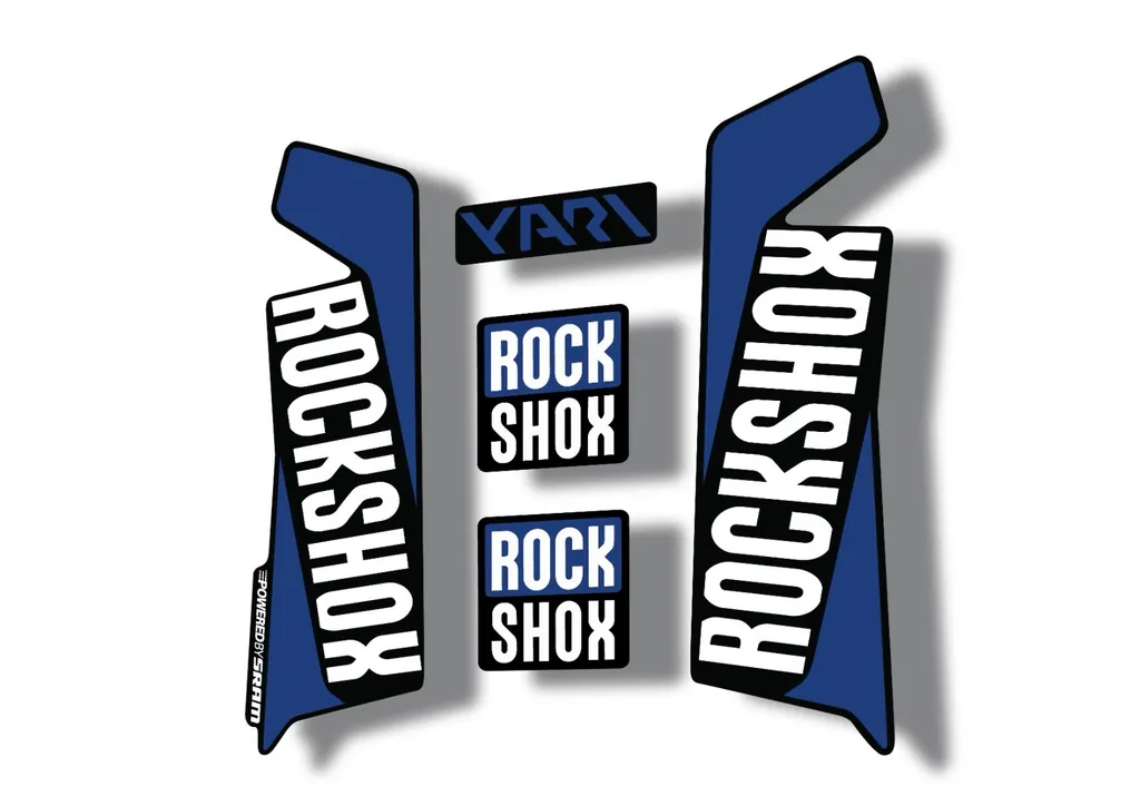 Rock Shox YARI 2017 Fork Decal Mountain Bike Cycling Sticker Adhesive Dark Blue - 1