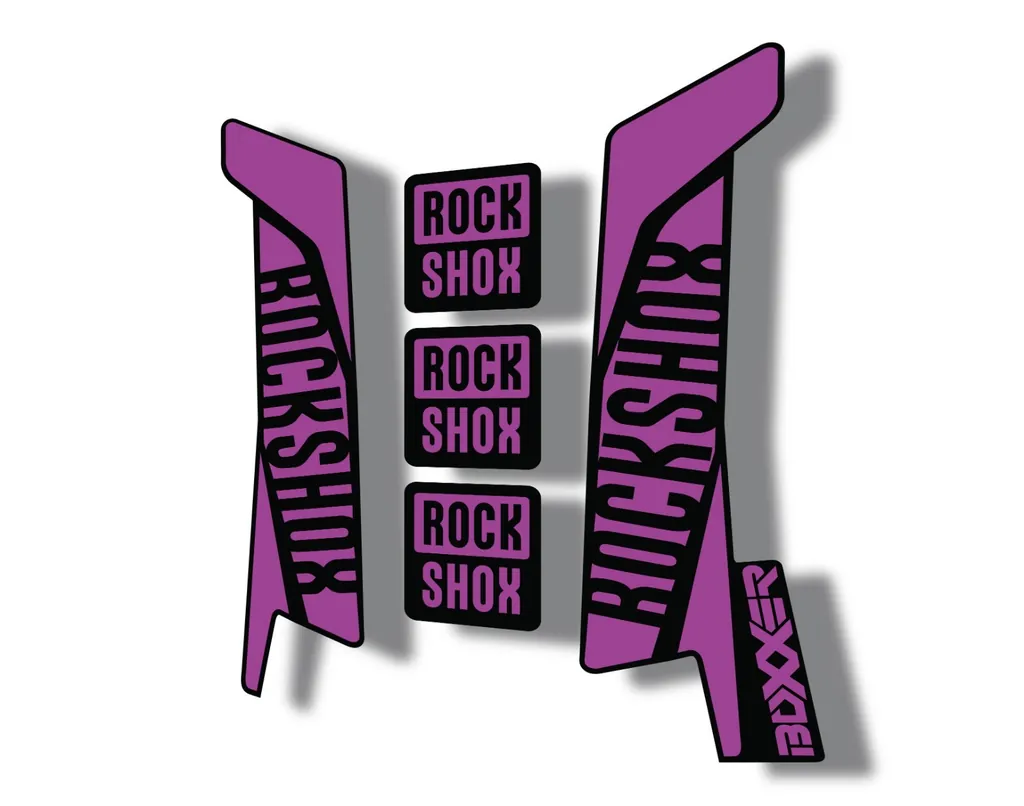 Rock Shox BOXXER 2017 Mountain Bike Cycling Decal Kit Sticker Purple - 1
