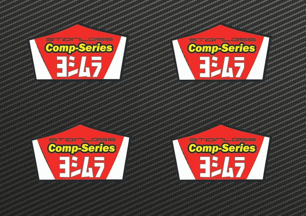 Yoshimura NEW Exhaust Muffler Decal RS-2 Comp Series Replacement Sticker 4X Pack - 1