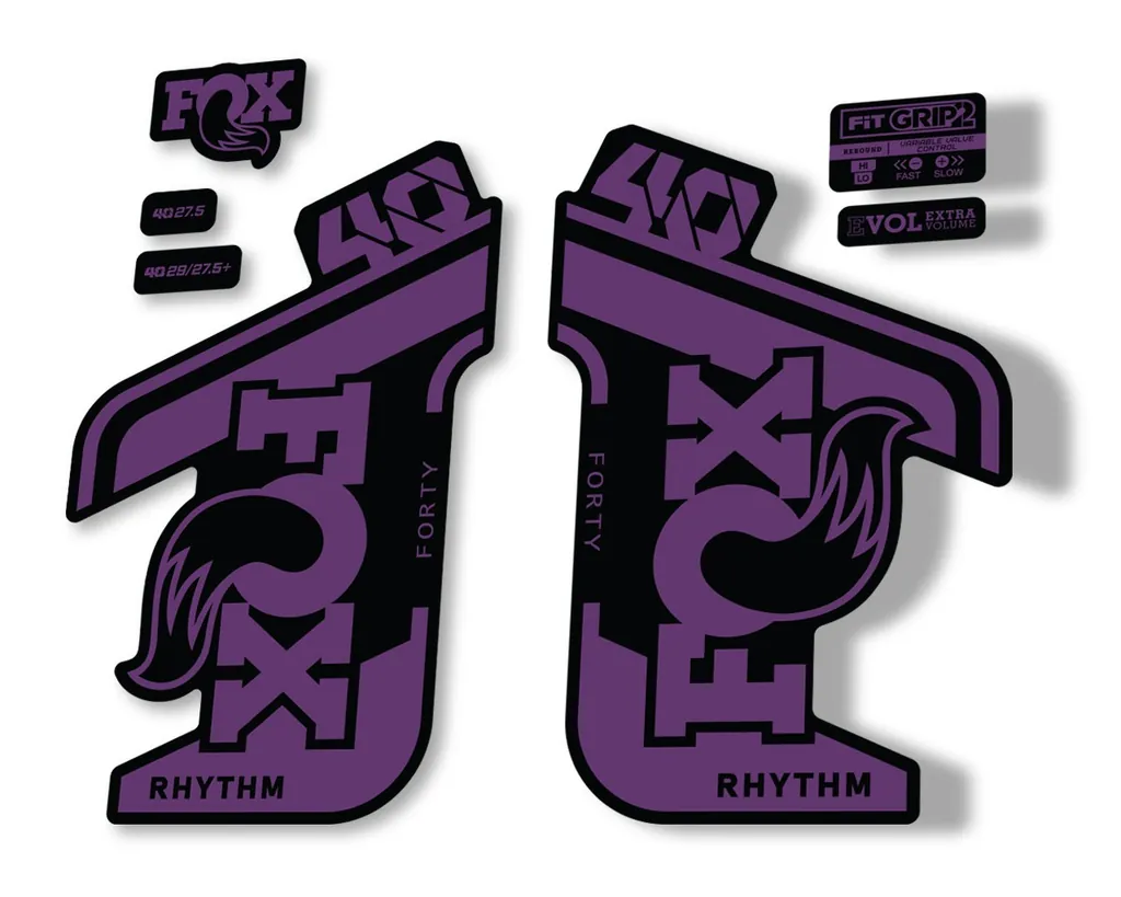 FOX 40 Rhythm 2021 Fork Decals Suspension Sticker Adhesive Purple - 1