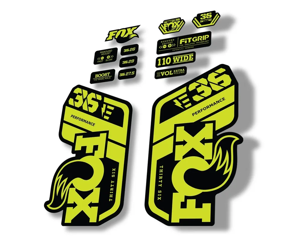 FOX 36 Performance E Bike 2021 Forks Suspension Factory Decal Sticker Lime Green - 1