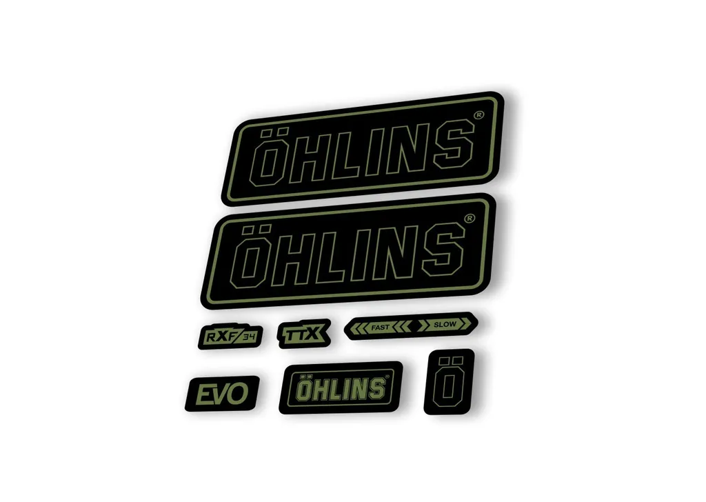 Ohlins RXF34 EVO 2018 Rear Shock Decal Mountain Bike Cycling Sticker Olive - 1