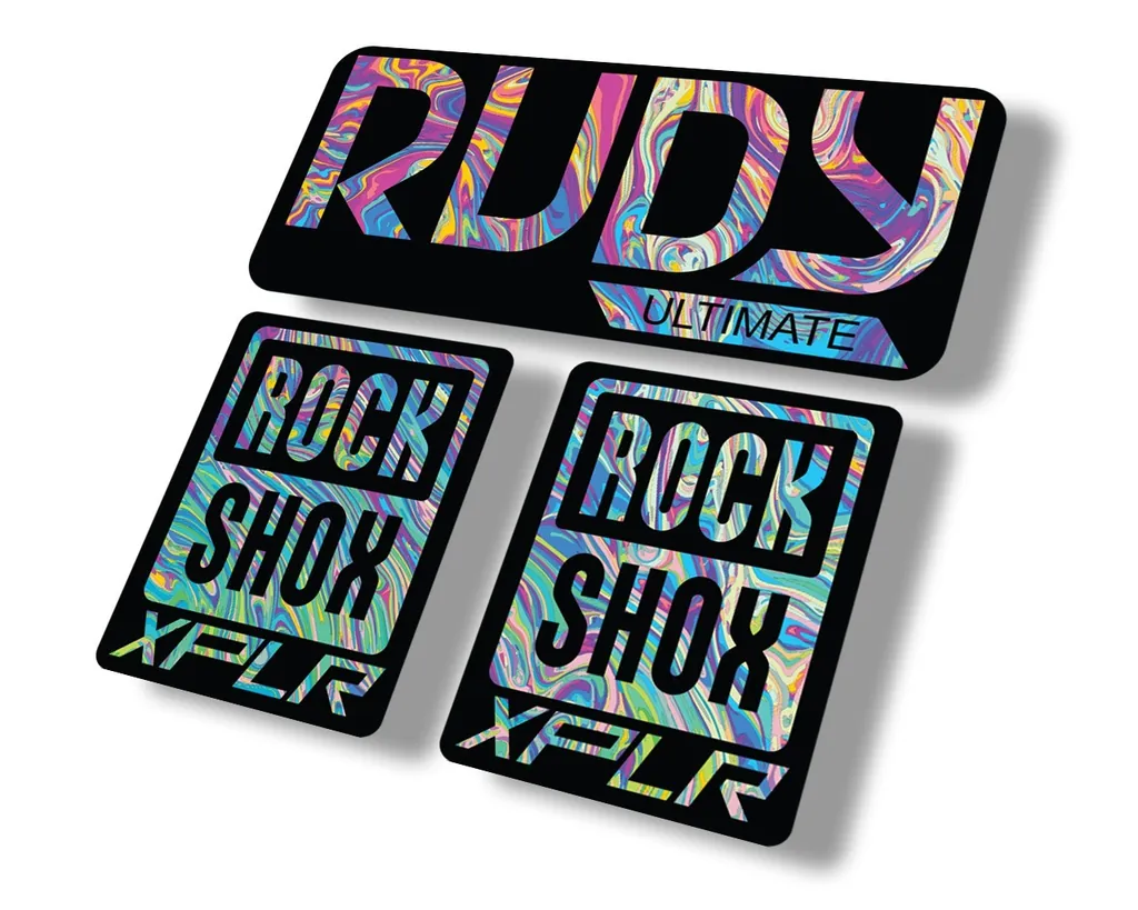 Rock Shox Rudy Ultimate XPLR Gravel Fork Decal Bike Cycling Sticker Oil Slick 1 - 1