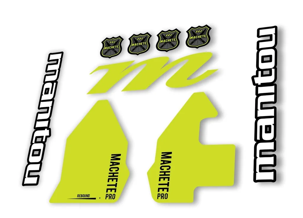 Manitou Machette 100 Pro 2020 Fork Suspension Decal Kit Sticker Lime Green - 1