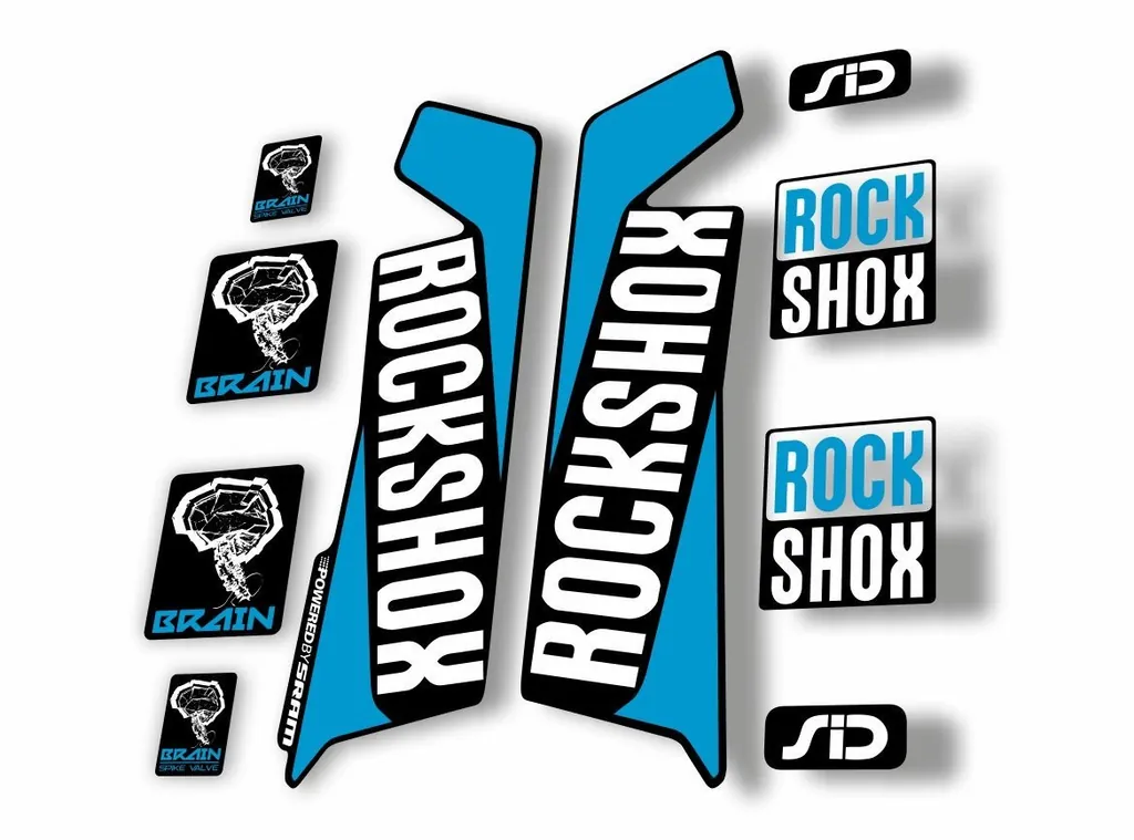 Rock Shox SID Brain 2016-17 Mountain Bike Cycling Decal Sticker Adhesive Blue - 1