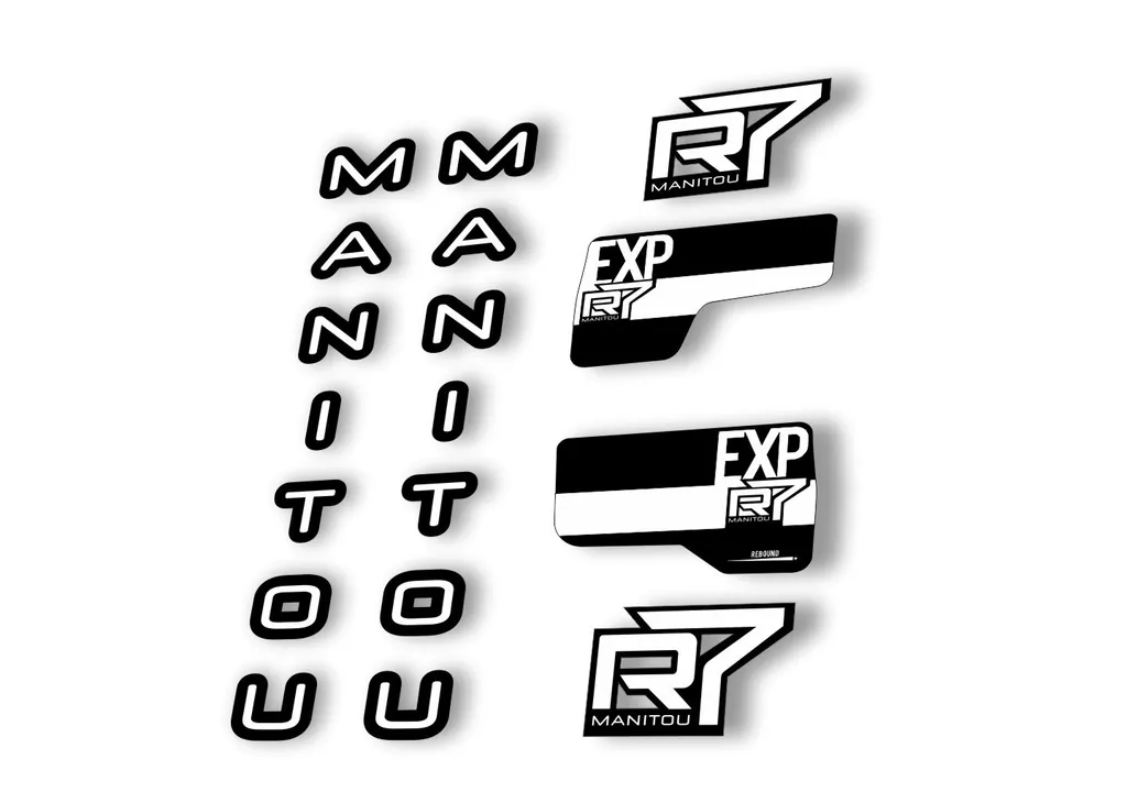 Manitou R7 Expert 2020 Fork Suspension Decal Kit Sticker Set White - 1