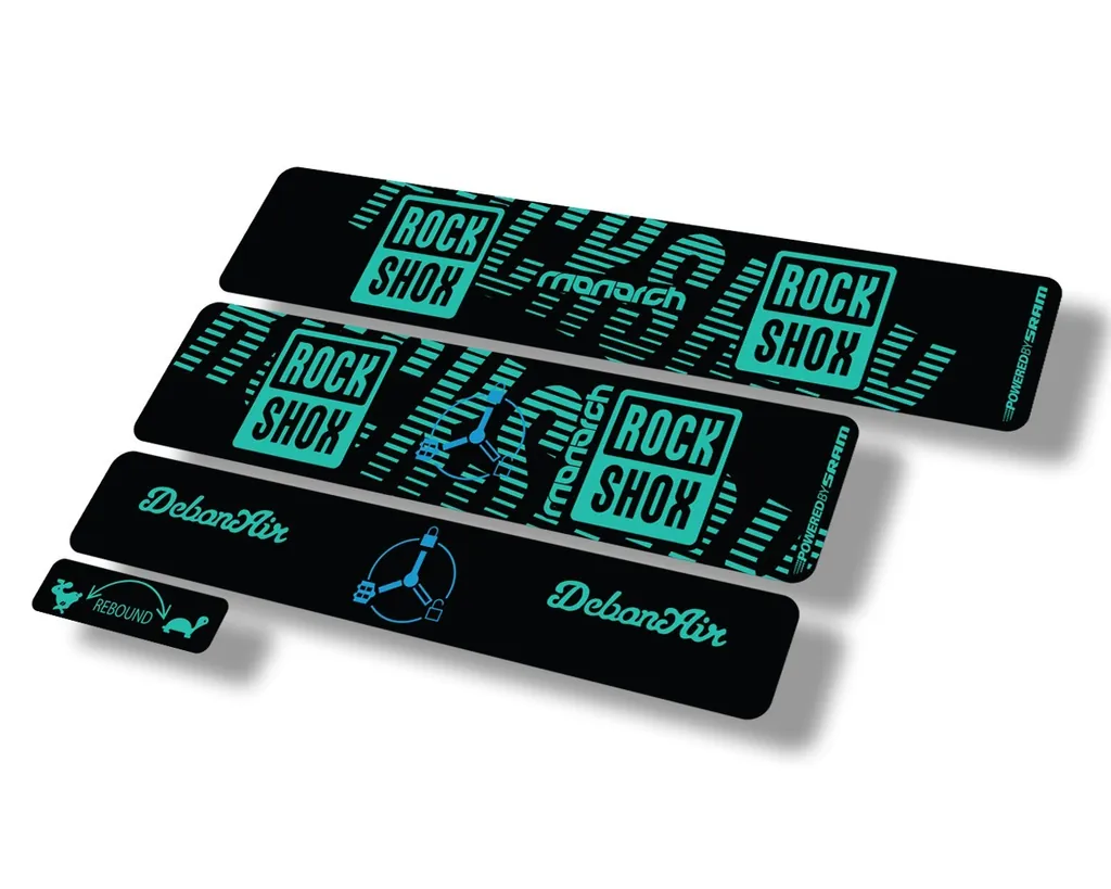 Rock Shox MONARCH 2020 RT3 Rear Shock Decal Sticker Adhesive Set Dolphin - 1