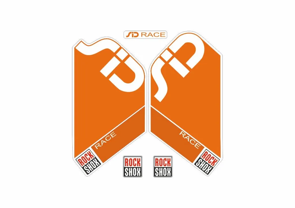 Rock Shox SID Team Mountain Bike Cycling Factory Decal Kit Sticker Orange - 1