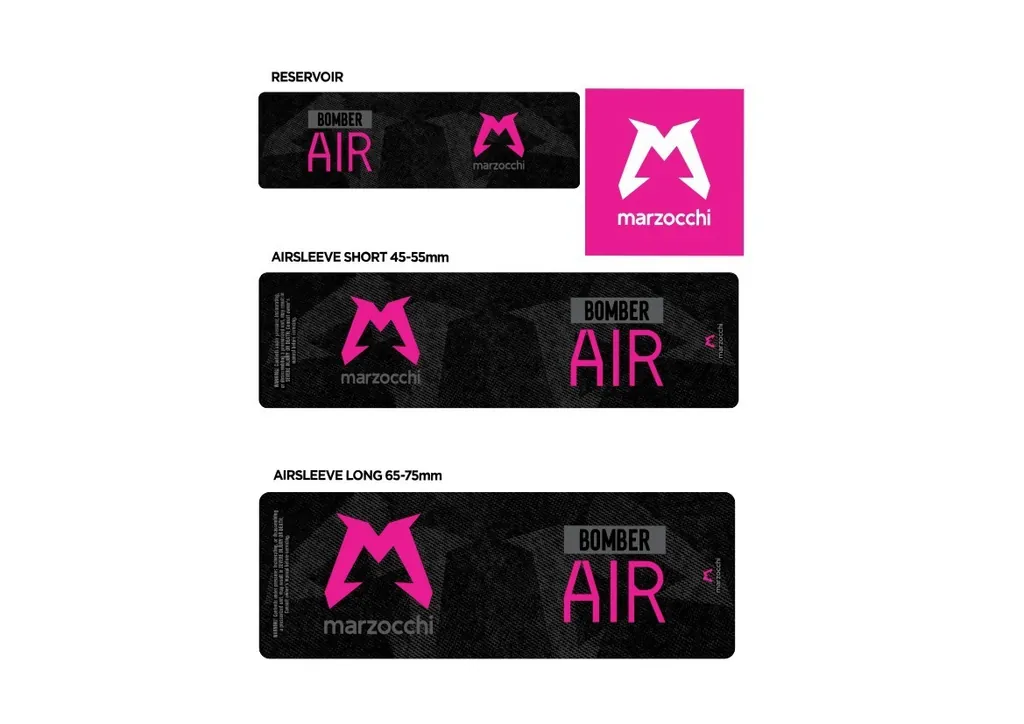 Marzocchi Bomber Air 2024 Rear Shock Sticker Decal Kit Adhesive Pink - 1