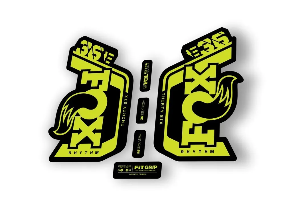 Fox 36 Rhythm E Bike 2024Fork Suspension Factory Decal Sticker Lime Green - 1