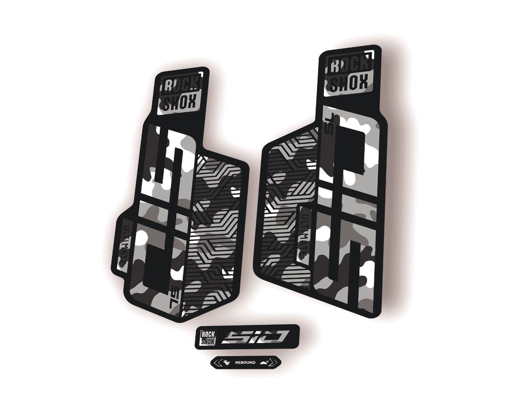 Rock Shox SID SL ULTIMATE 2025 Flight Attendant Bike Decal Sticker White Camo - 1