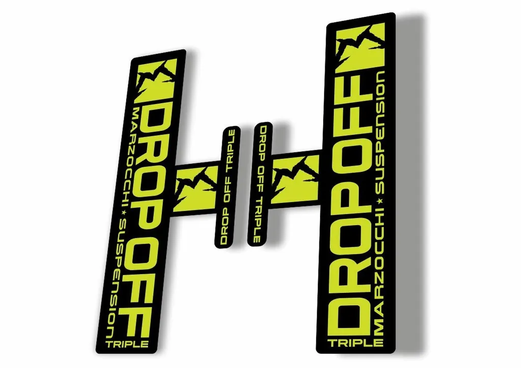 Marzocchi Drop Off Triple 2005 Fork Suspension Sticker Decal Kit Lime Green - 1