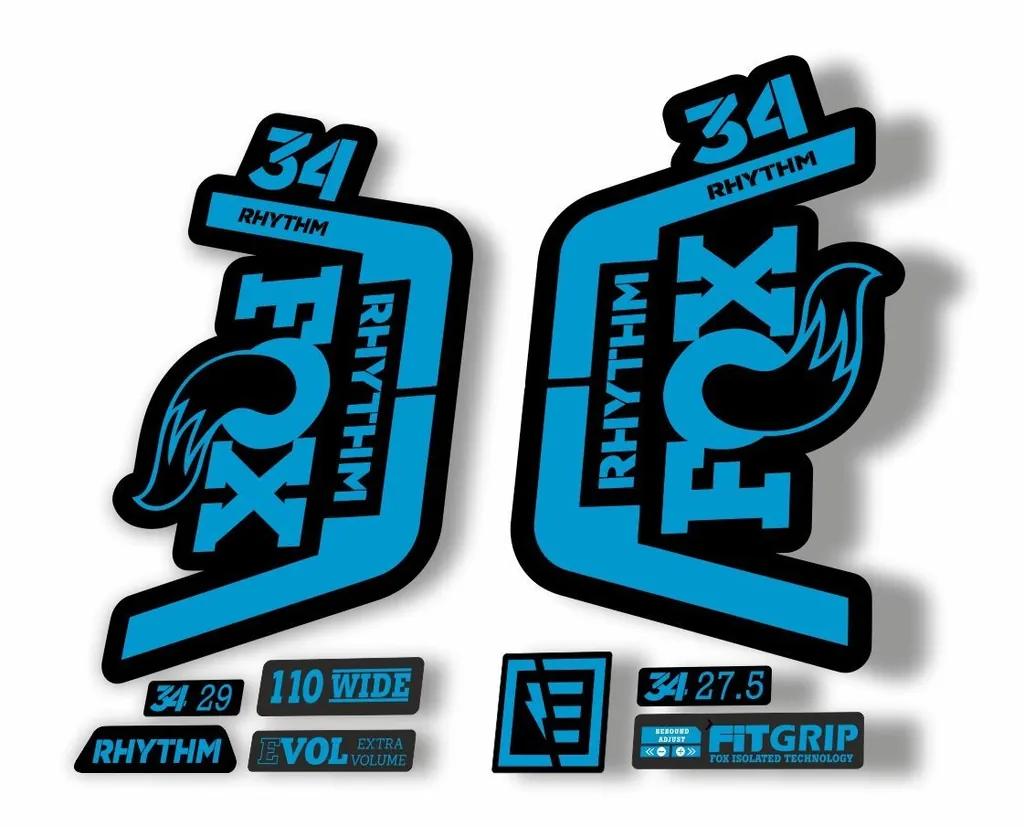 FOX 34 Rhythm 2019 Forks Suspension Factory Decal Sticker Adhesive Blue - 1