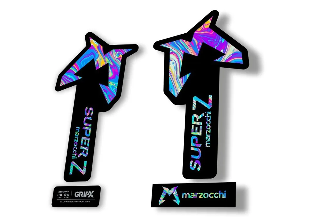 Marzocchi SUPER Z 2025 Fork Suspension Sticker Decal Kit Adhesive Oil Slick 1 - 1