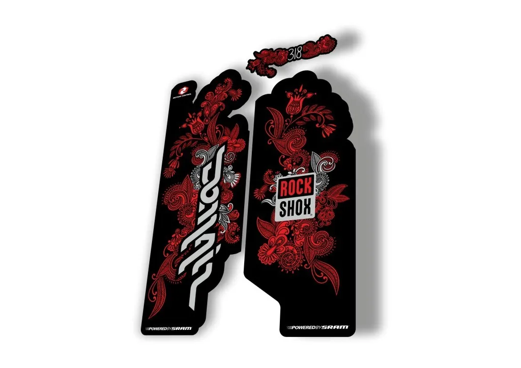 Rock Shox Domain 318 Custom Fork Cycling MTB Decal Kit Sticker Adhesive Red - 1
