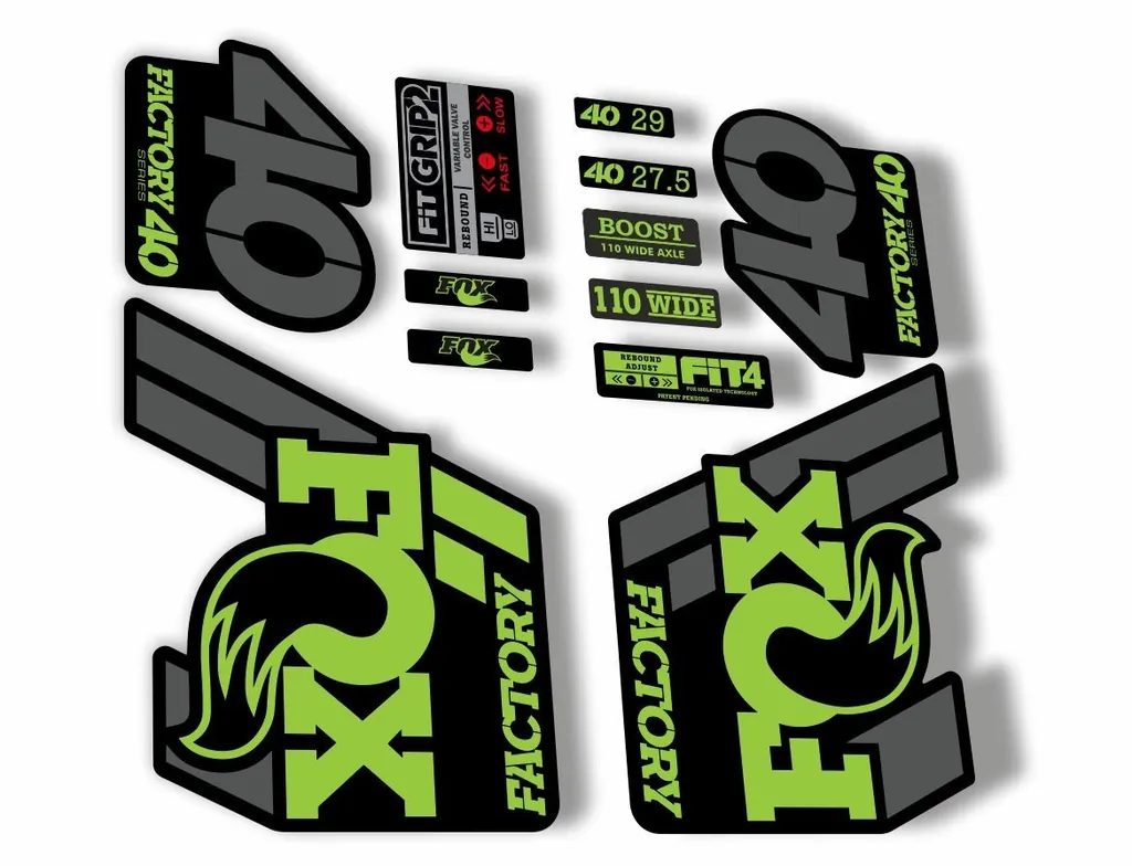 FOX 40 Float 2018-19 Forks Suspension Factory Decals Sticker Adhesive Green Gray - 1