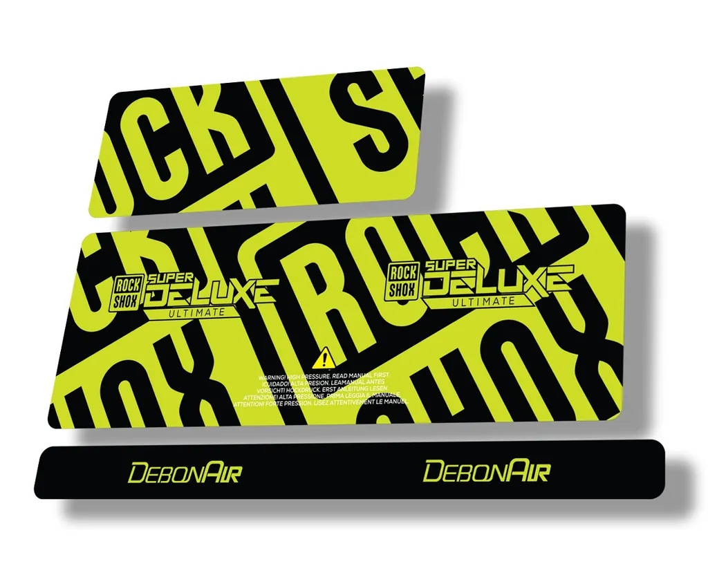 Rock Shox 2020 Super Deluxe Ultimate Rear Shock Decal Sticker Adhesiv Lime Green - 1